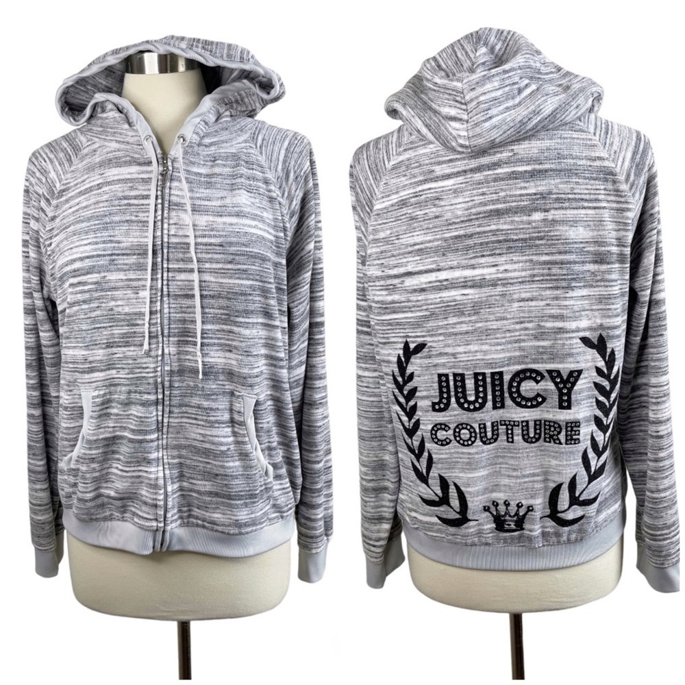 JUICY COUTURE Y2K Cloud Dancer Embellished Hoodie Size XL